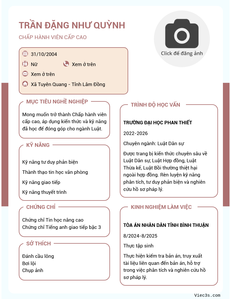 CV ứng viên