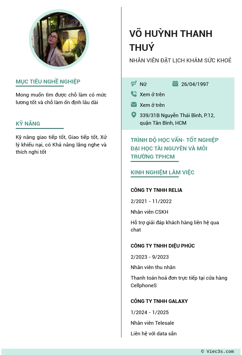 CV ứng viên