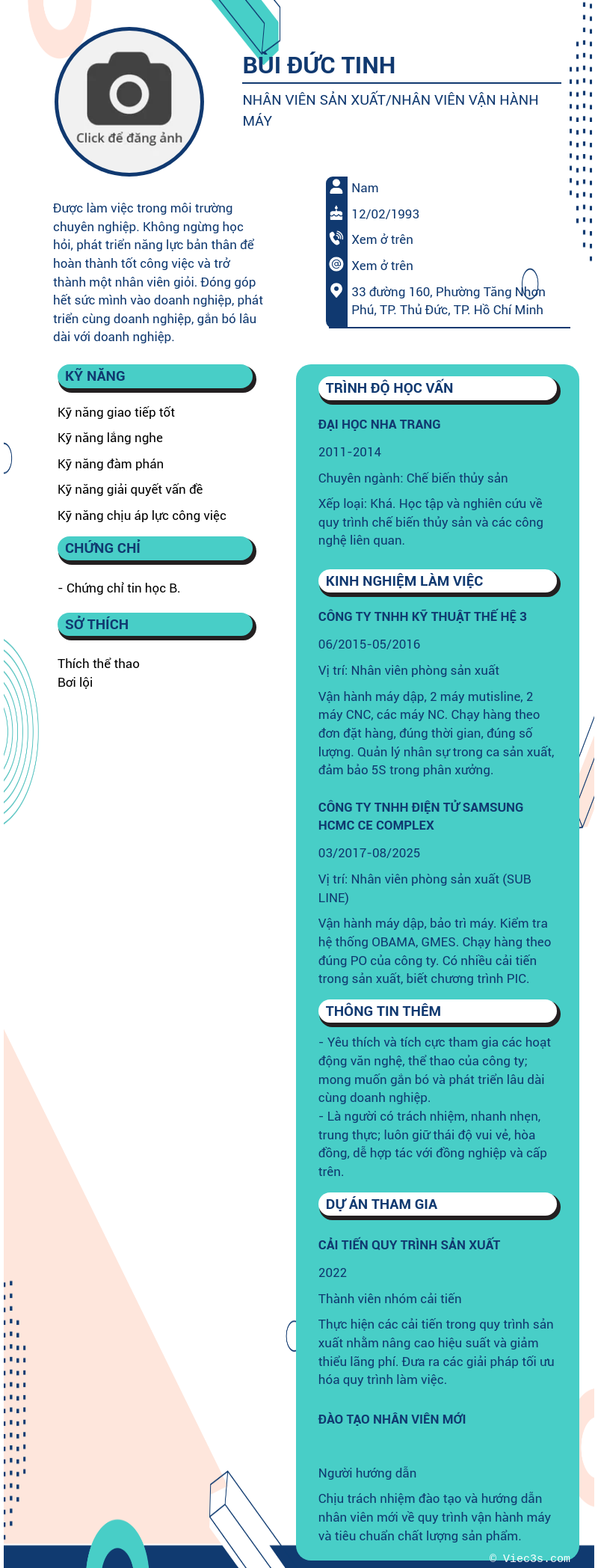 CV ứng viên