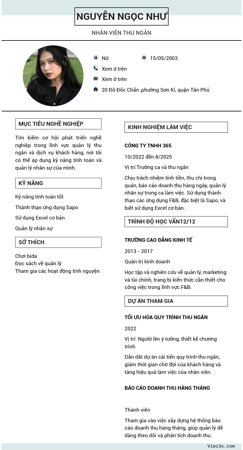 CV ứng viên