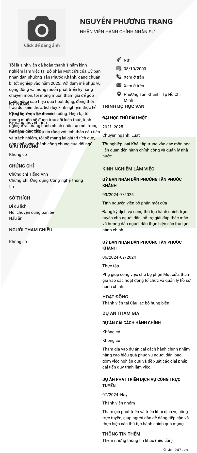 CV ứng viên