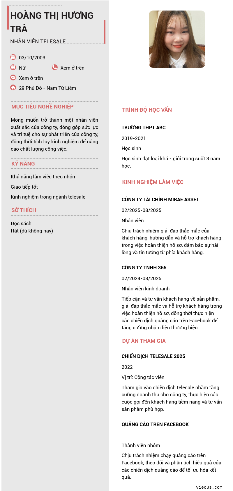CV ứng viên