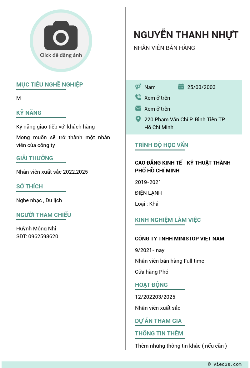 CV ứng viên
