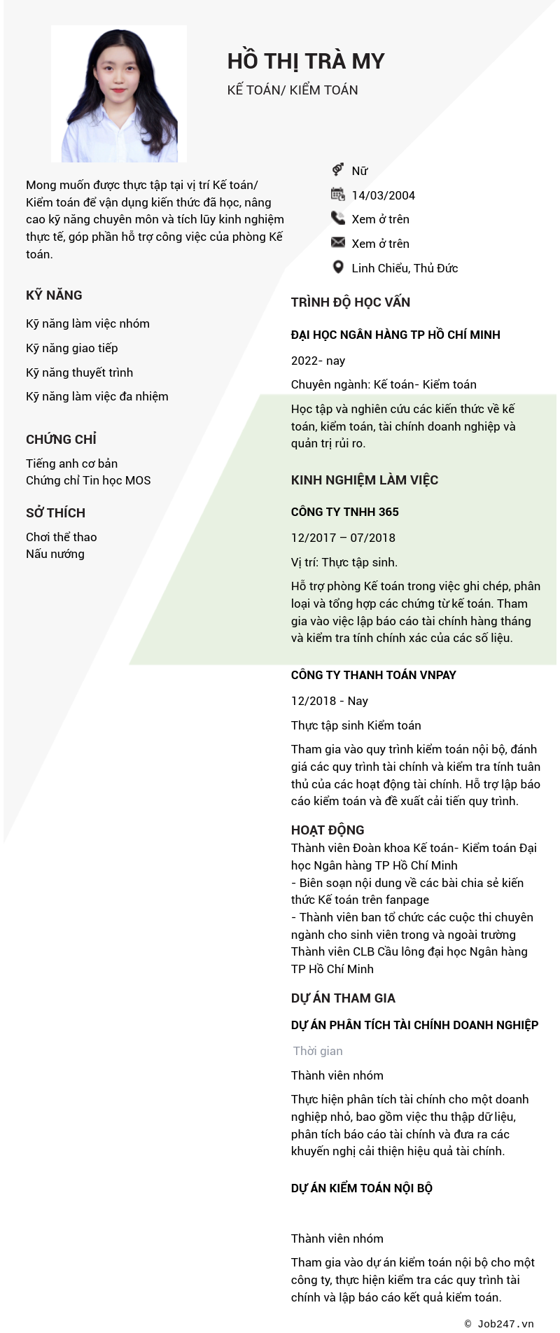 CV ứng viên