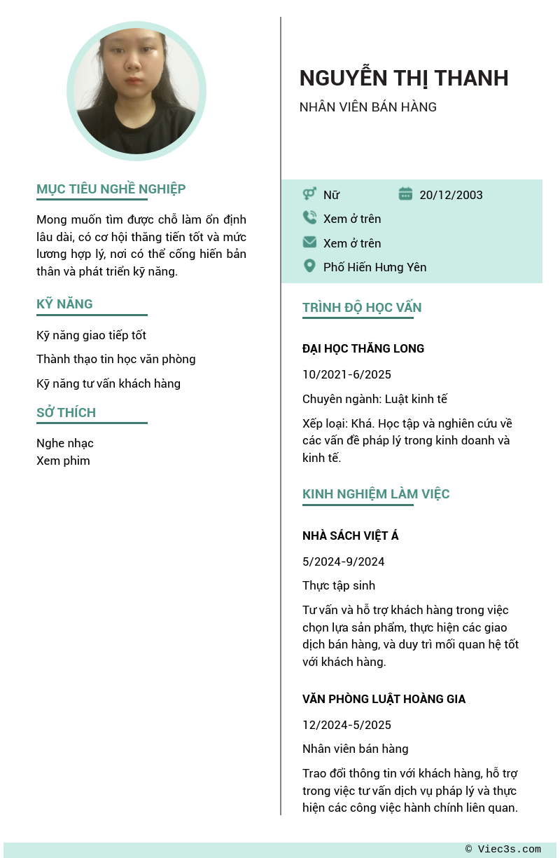 CV ứng viên
