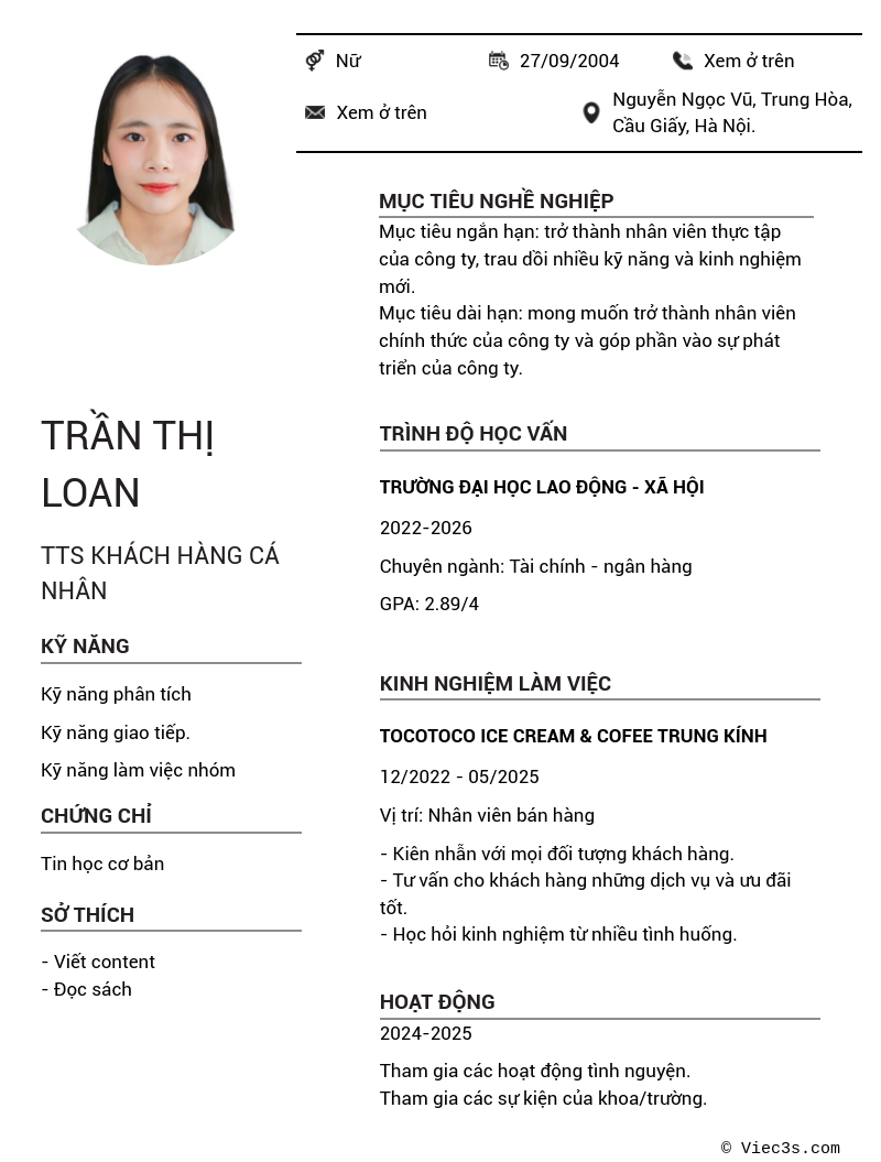 CV ứng viên