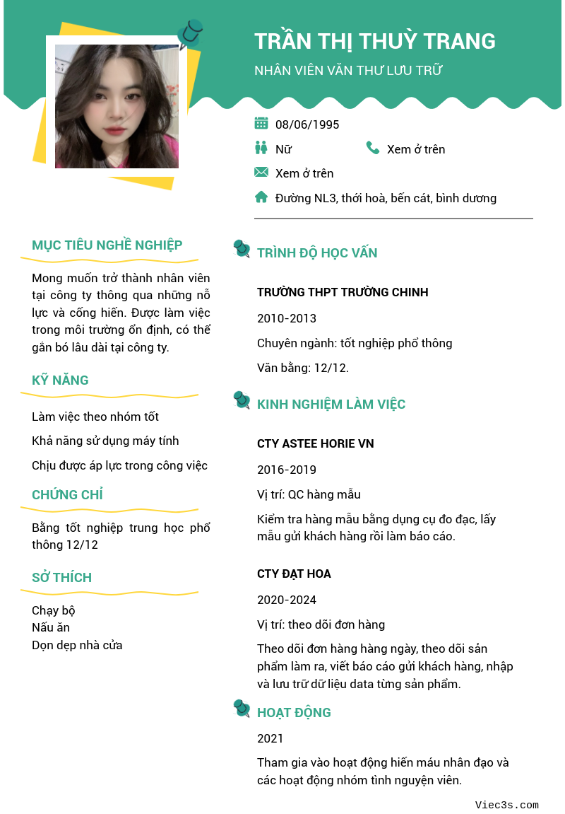 CV ứng viên
