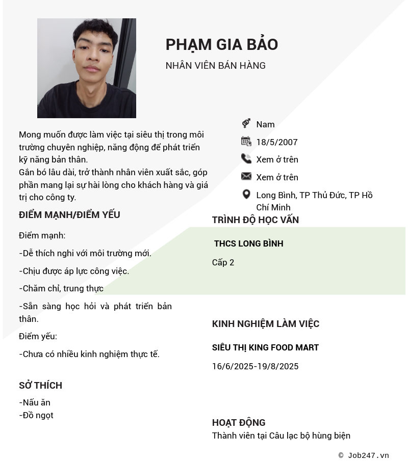 CV ứng viên