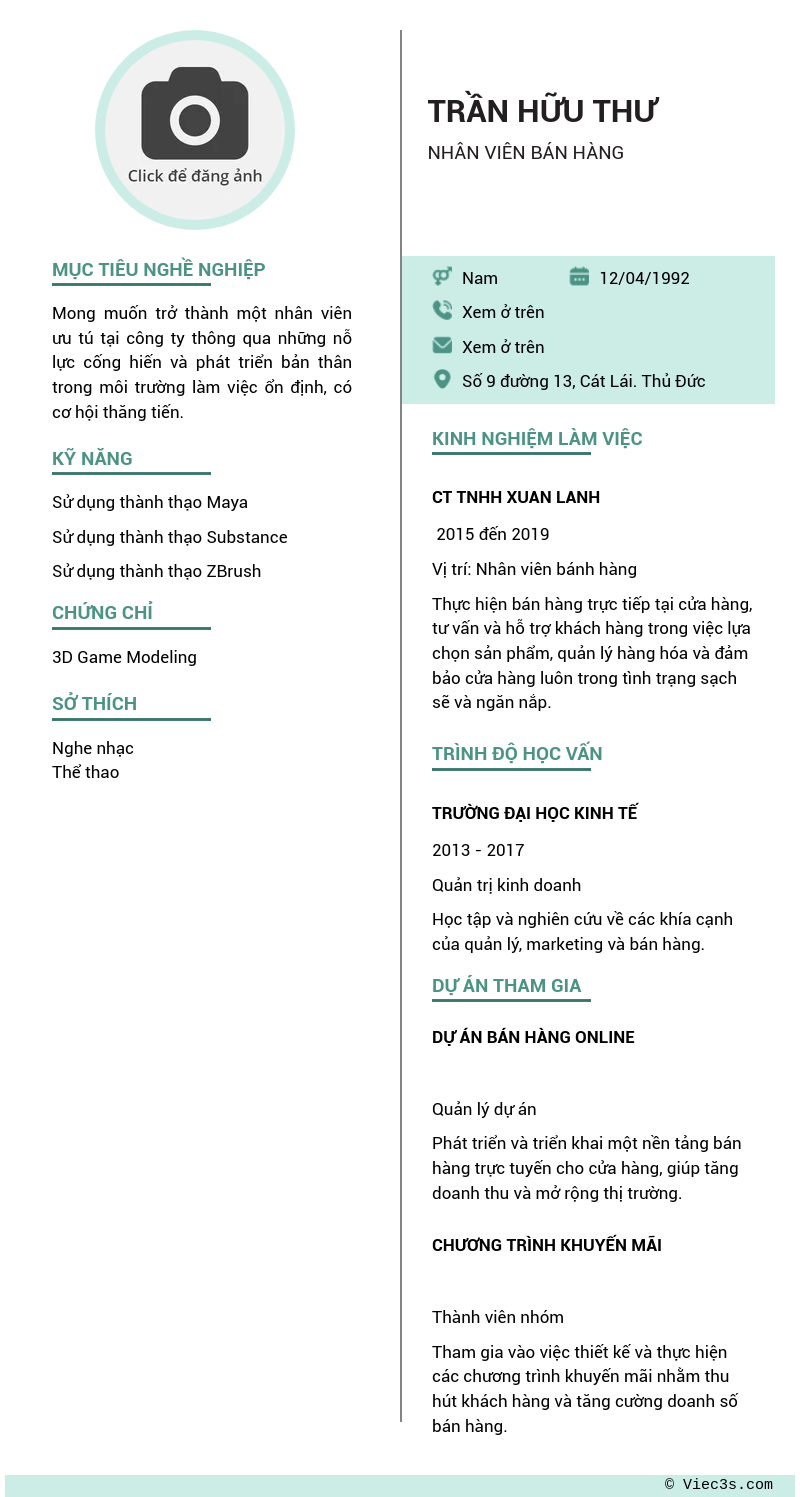 CV ứng viên