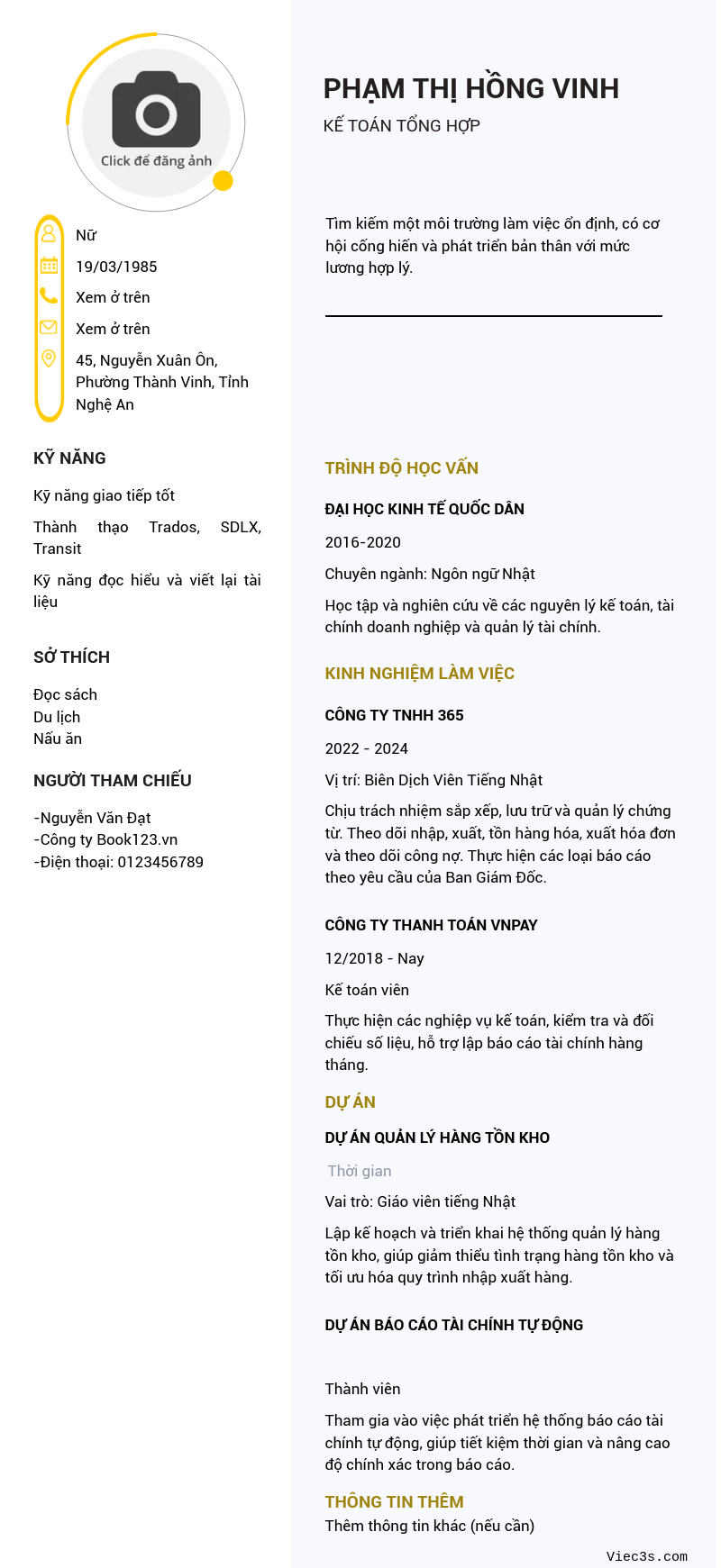CV ứng viên