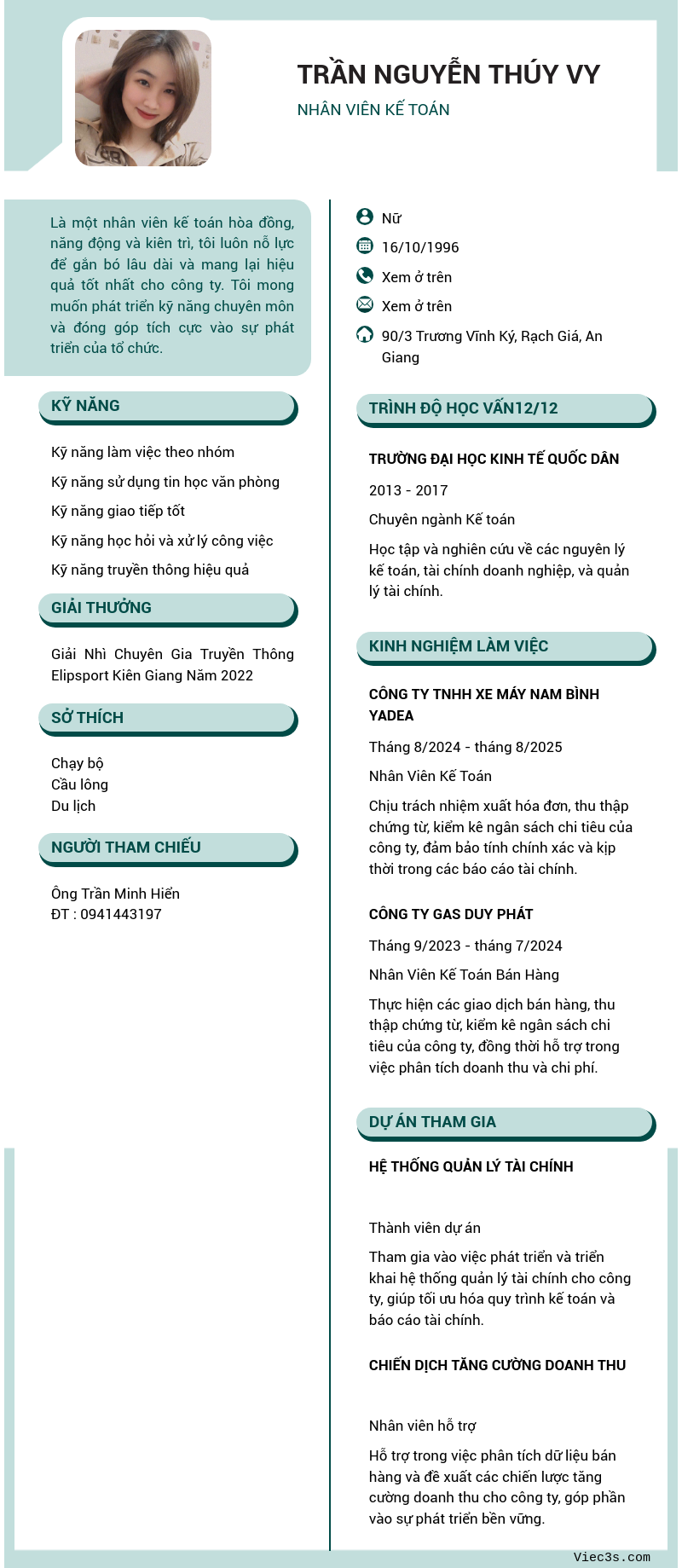CV ứng viên
