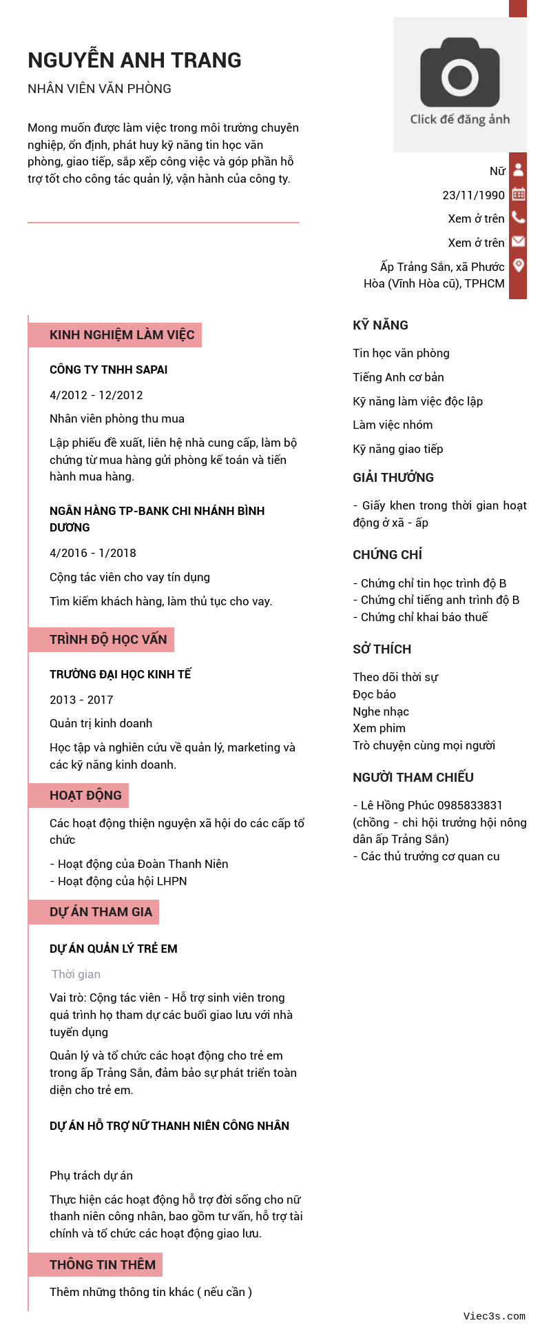 CV ứng viên
