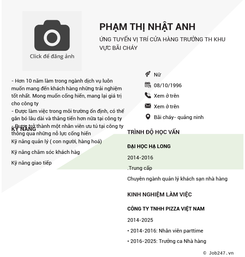 CV ứng viên