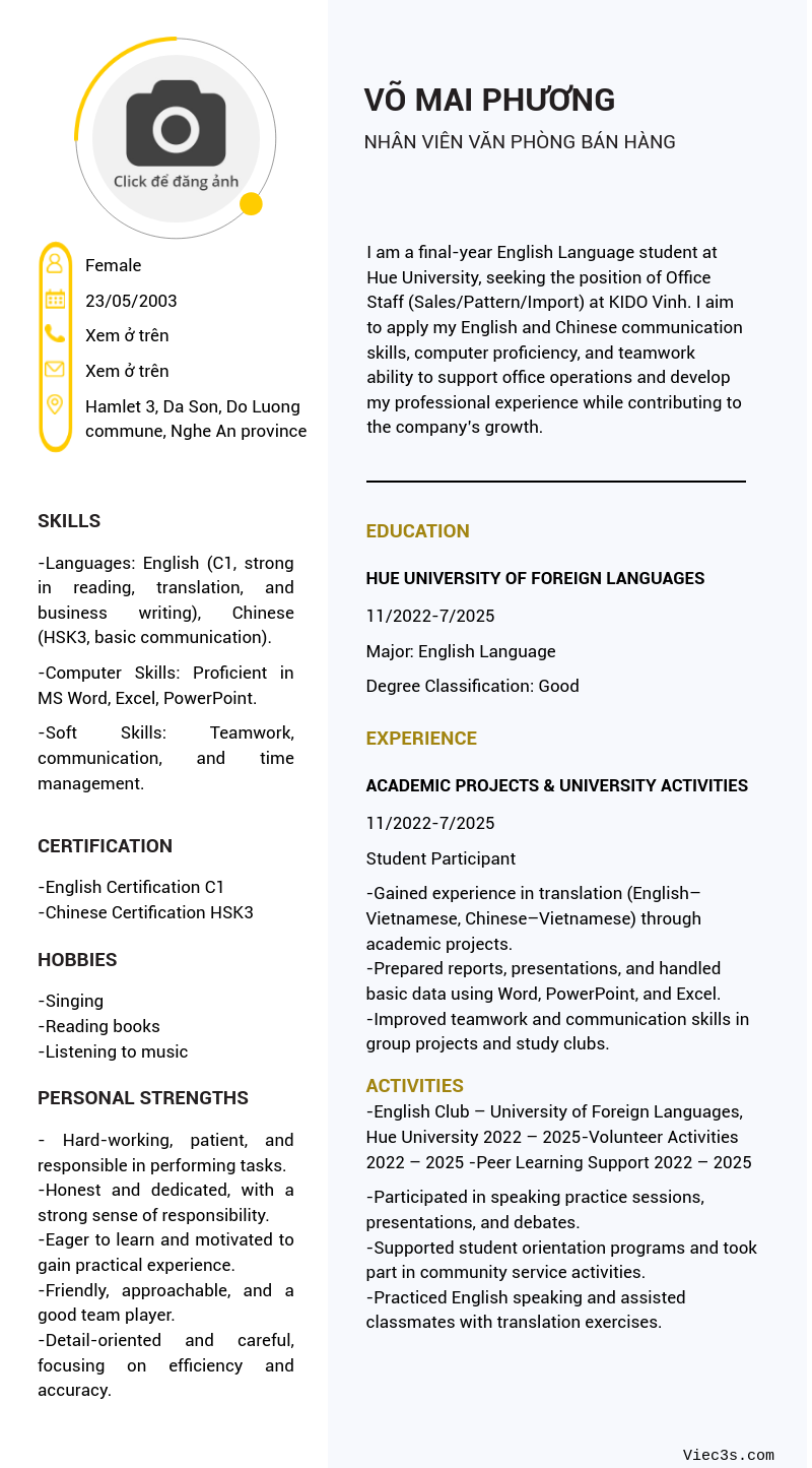 CV ứng viên