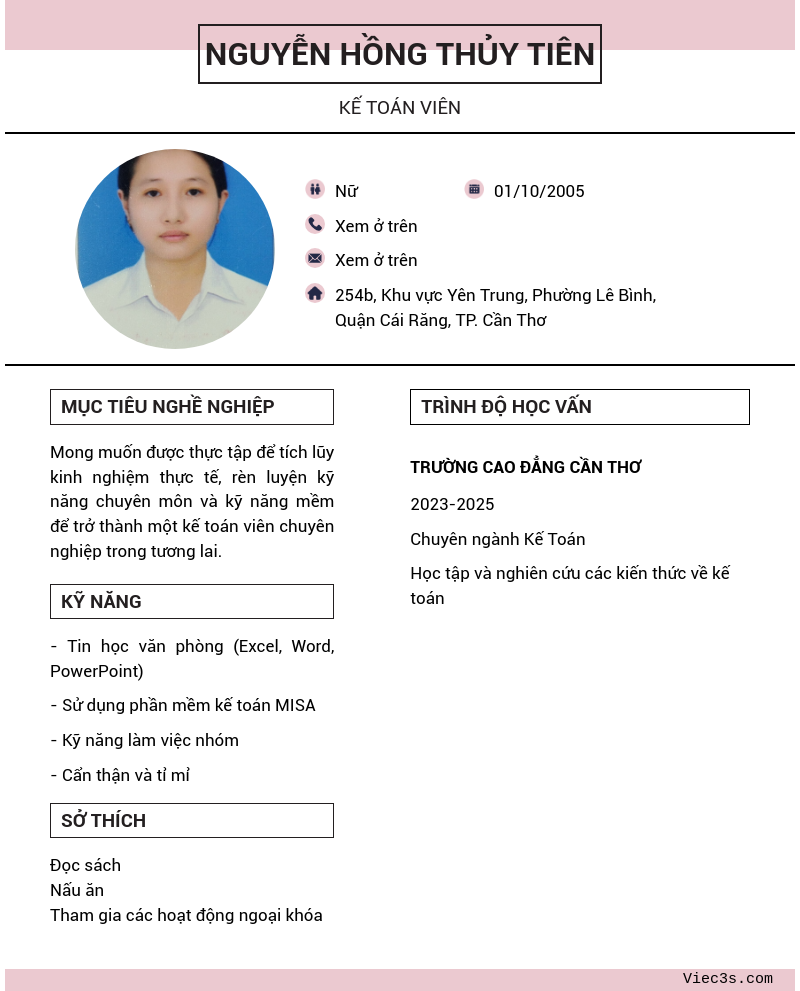 CV ứng viên