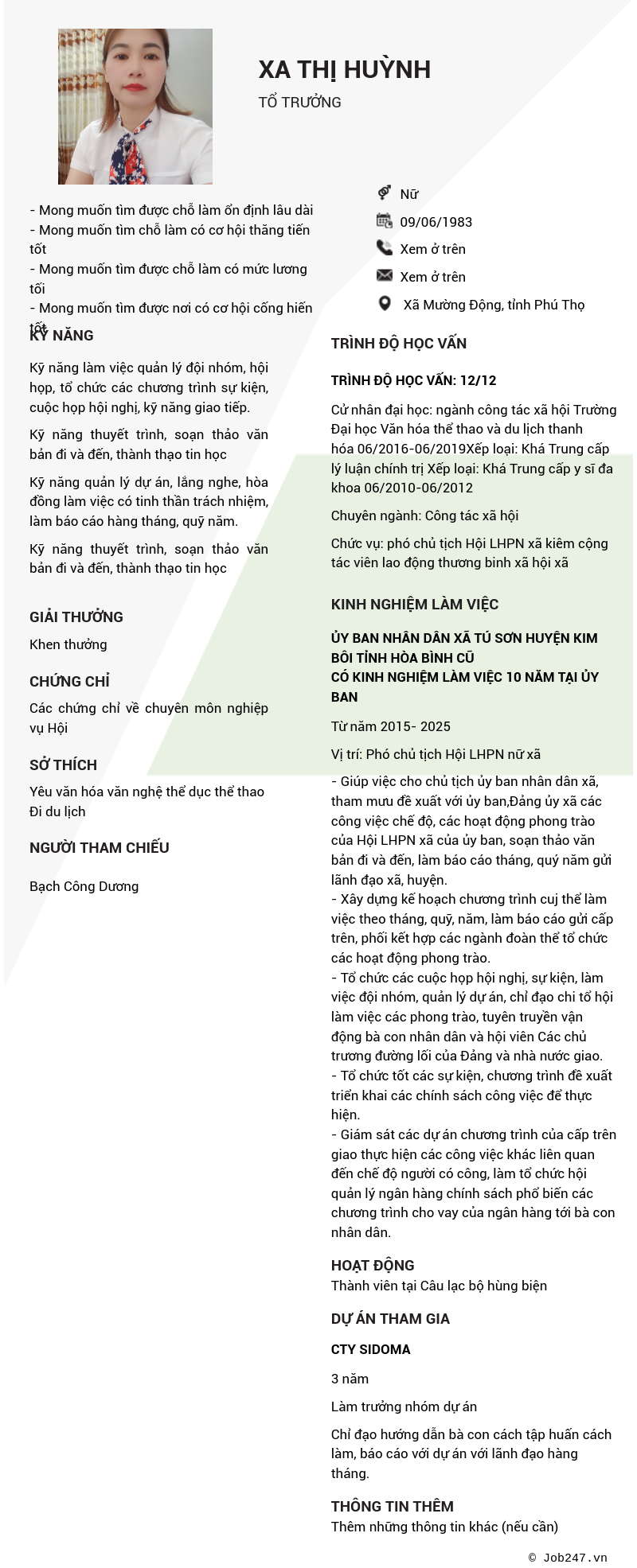 CV ứng viên