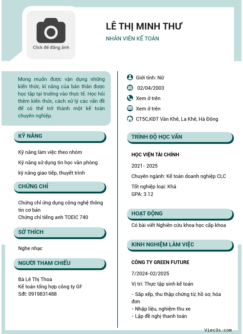 CV ứng viên