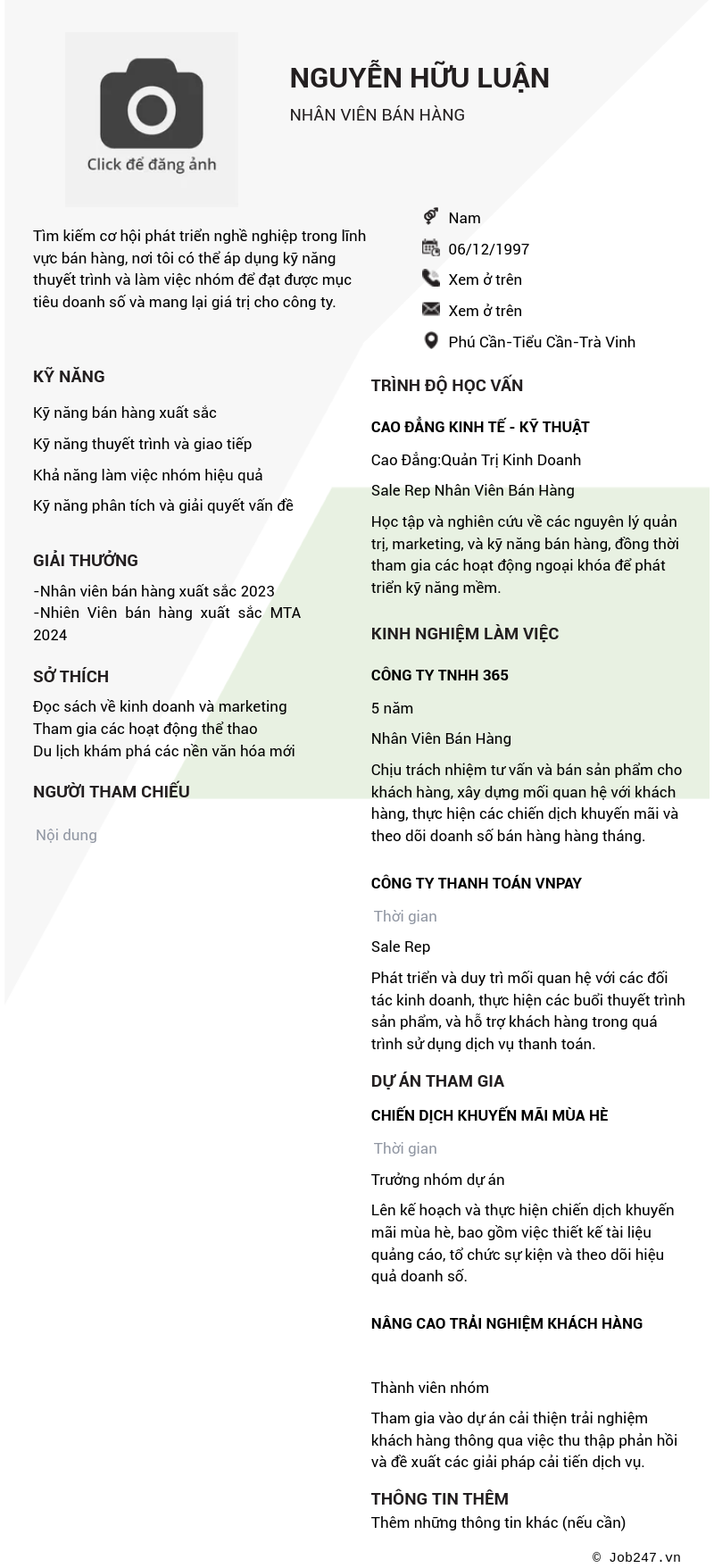 CV ứng viên