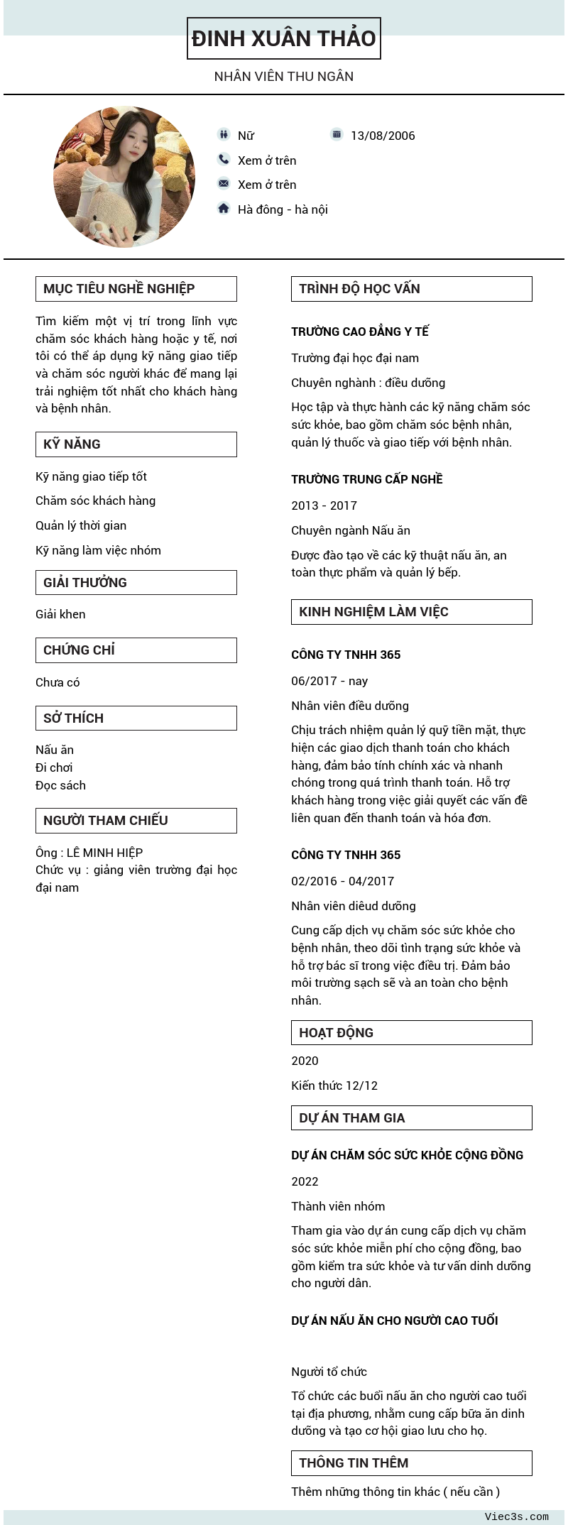 CV ứng viên