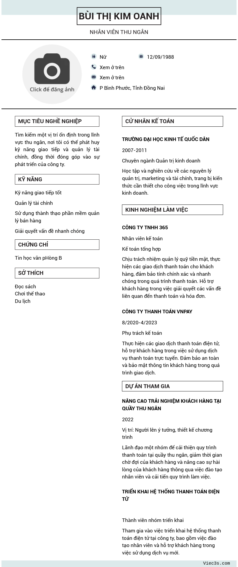 CV ứng viên