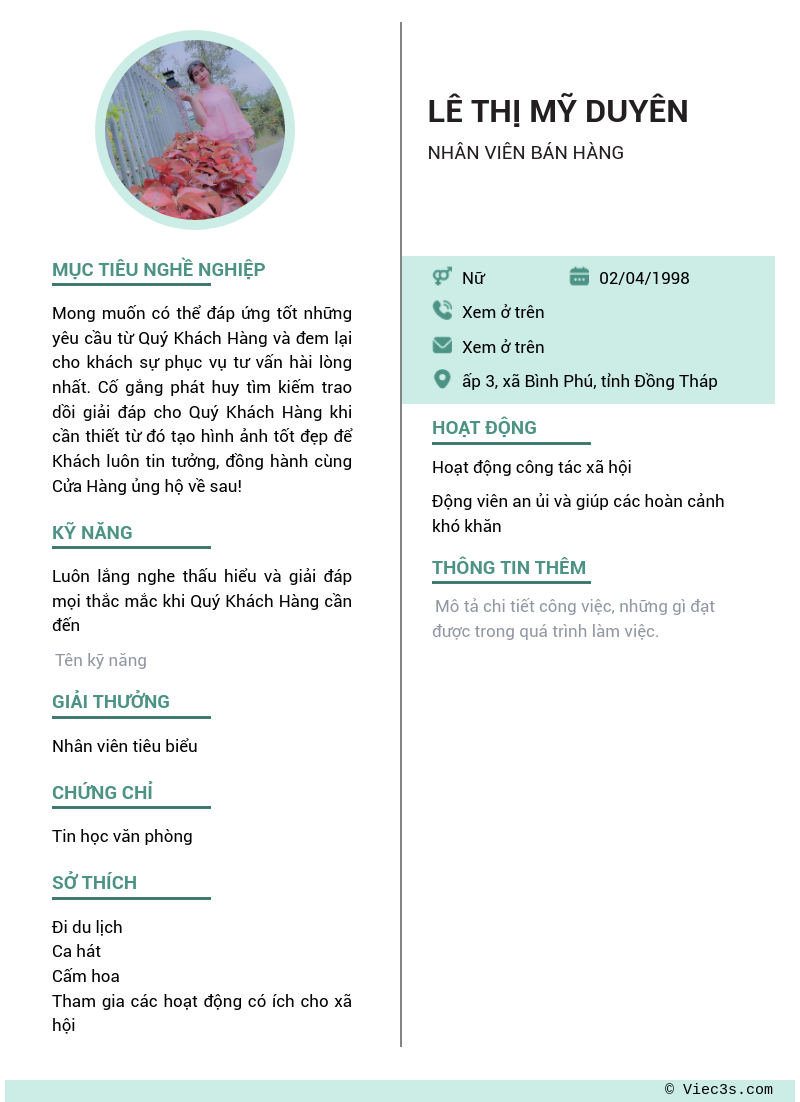 CV ứng viên