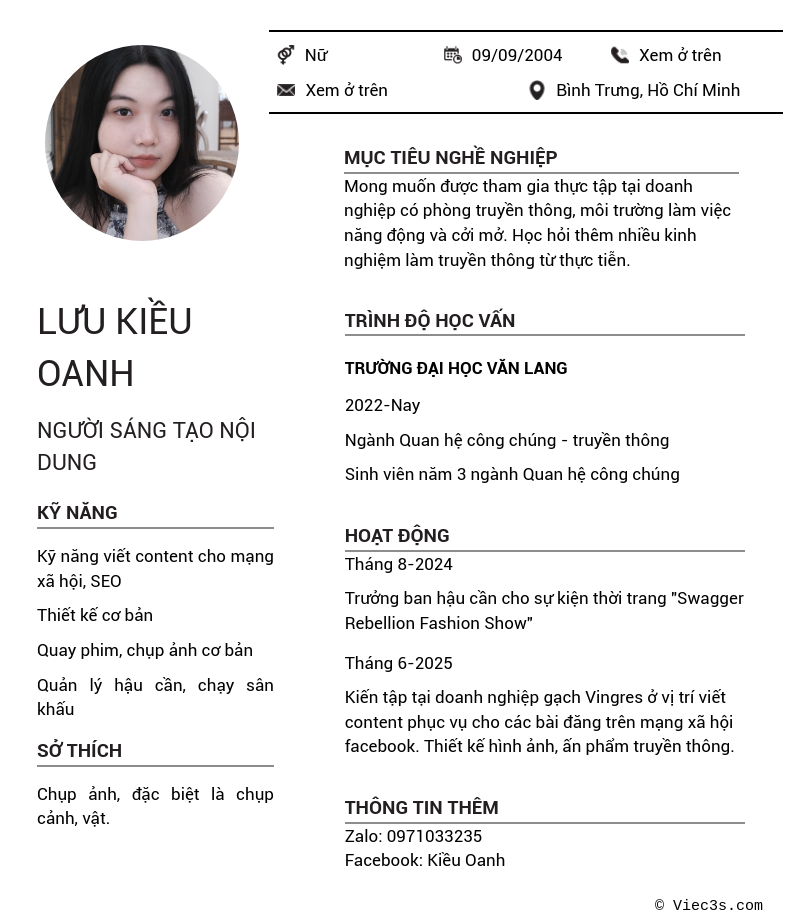 CV ứng viên