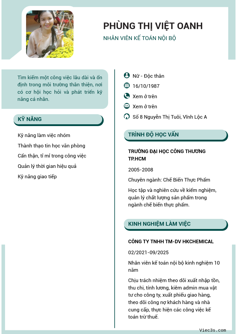 CV ứng viên