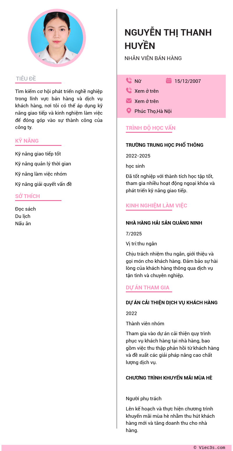 CV ứng viên