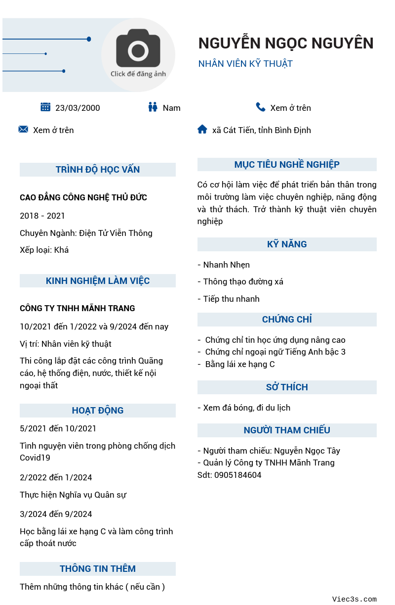 CV ứng viên