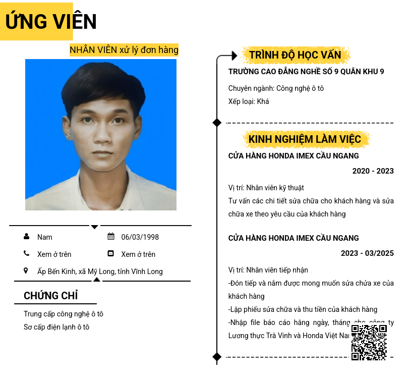CV ứng viên