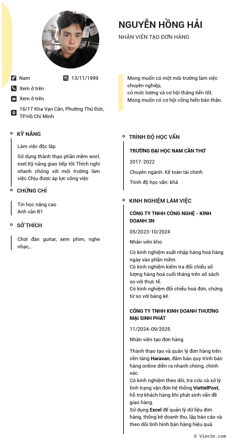 CV ứng viên