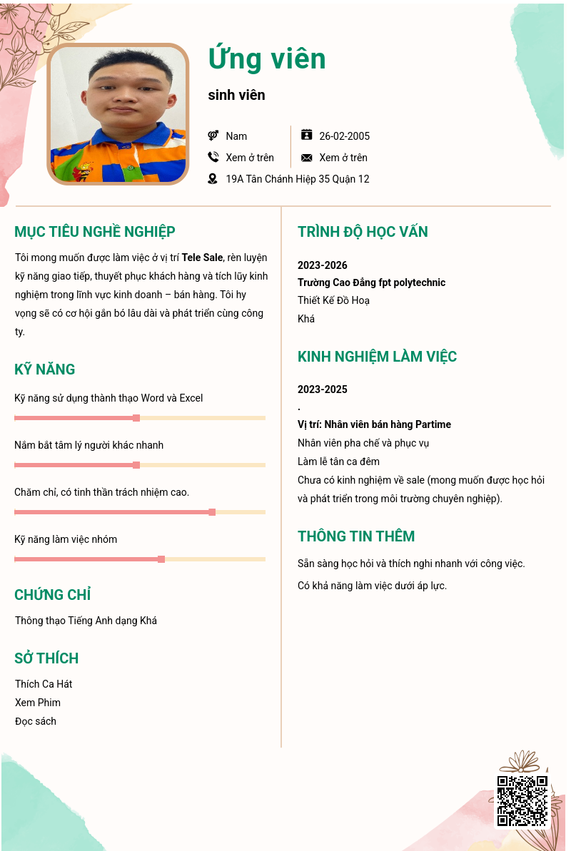 CV ứng viên