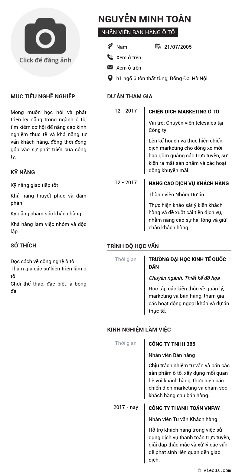 CV ứng viên