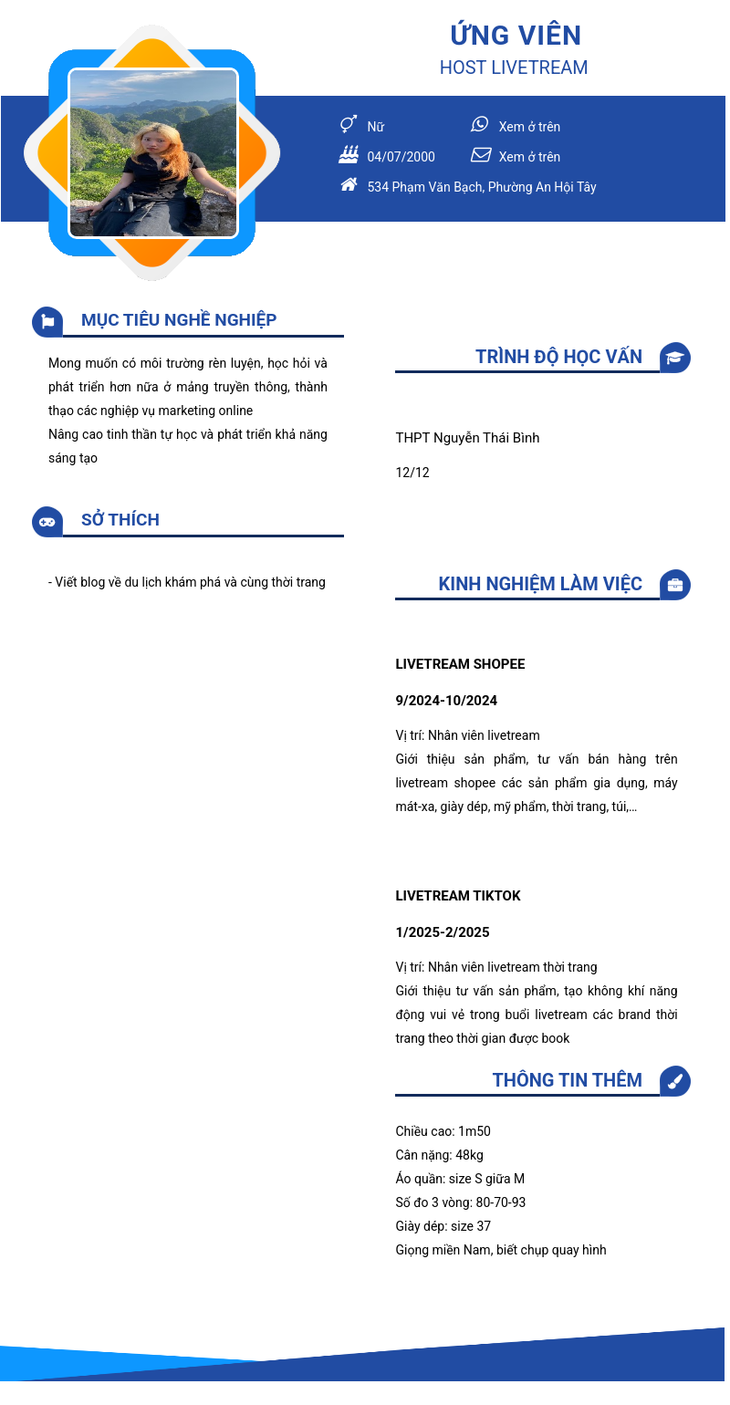 CV ứng viên