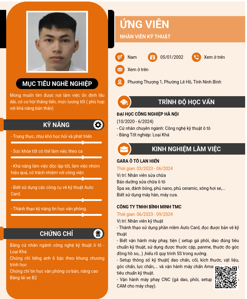 CV ứng viên