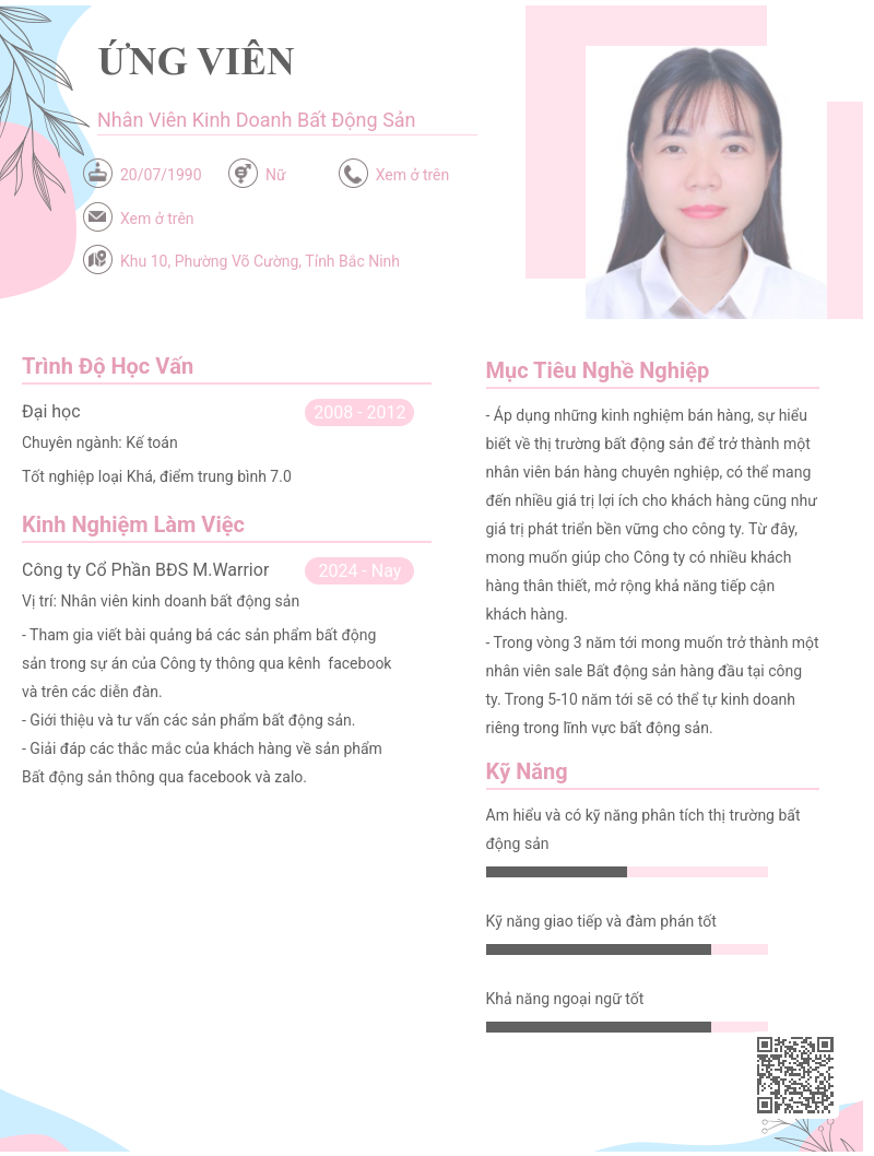 CV ứng viên