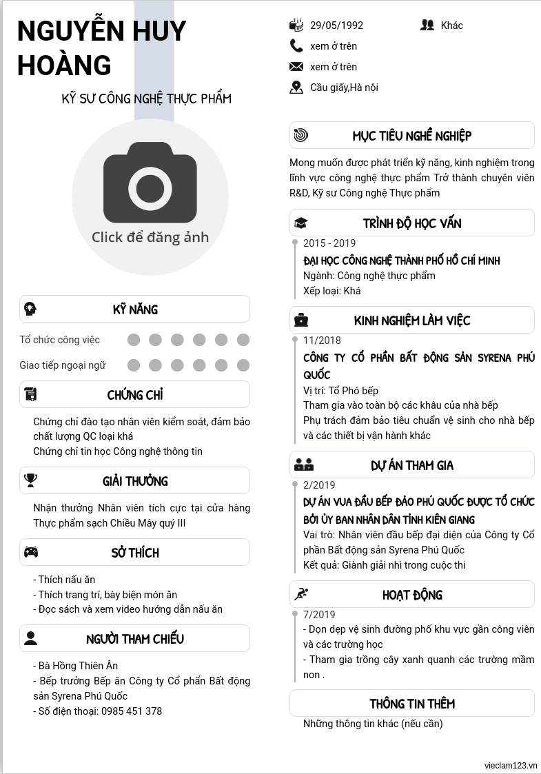 CV ứng viên