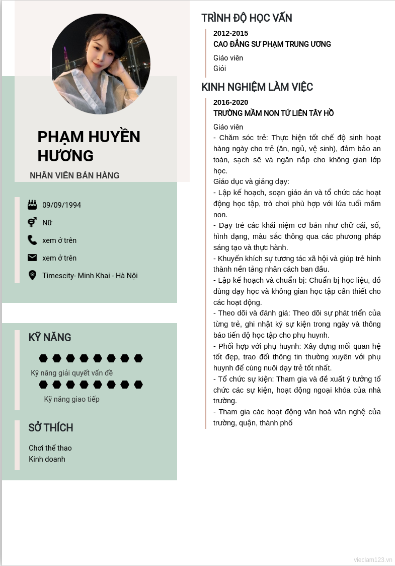 CV ứng viên