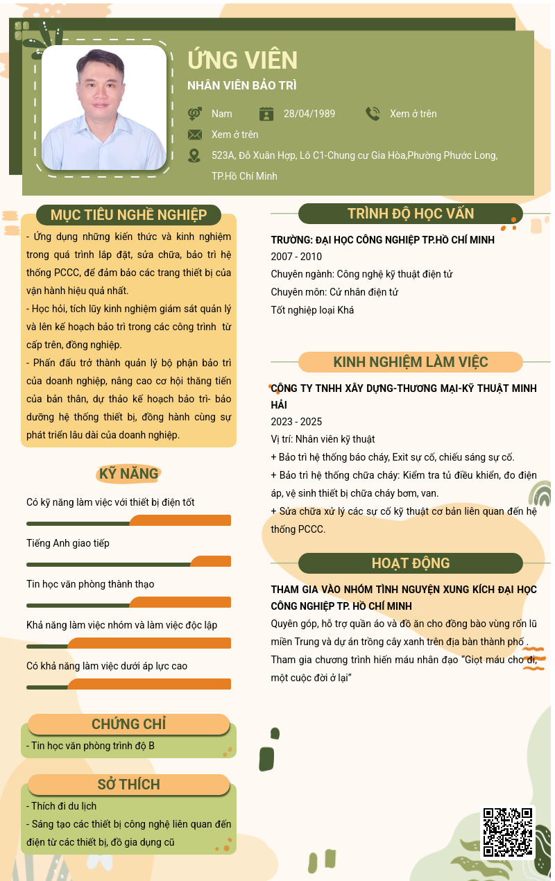 CV ứng viên
