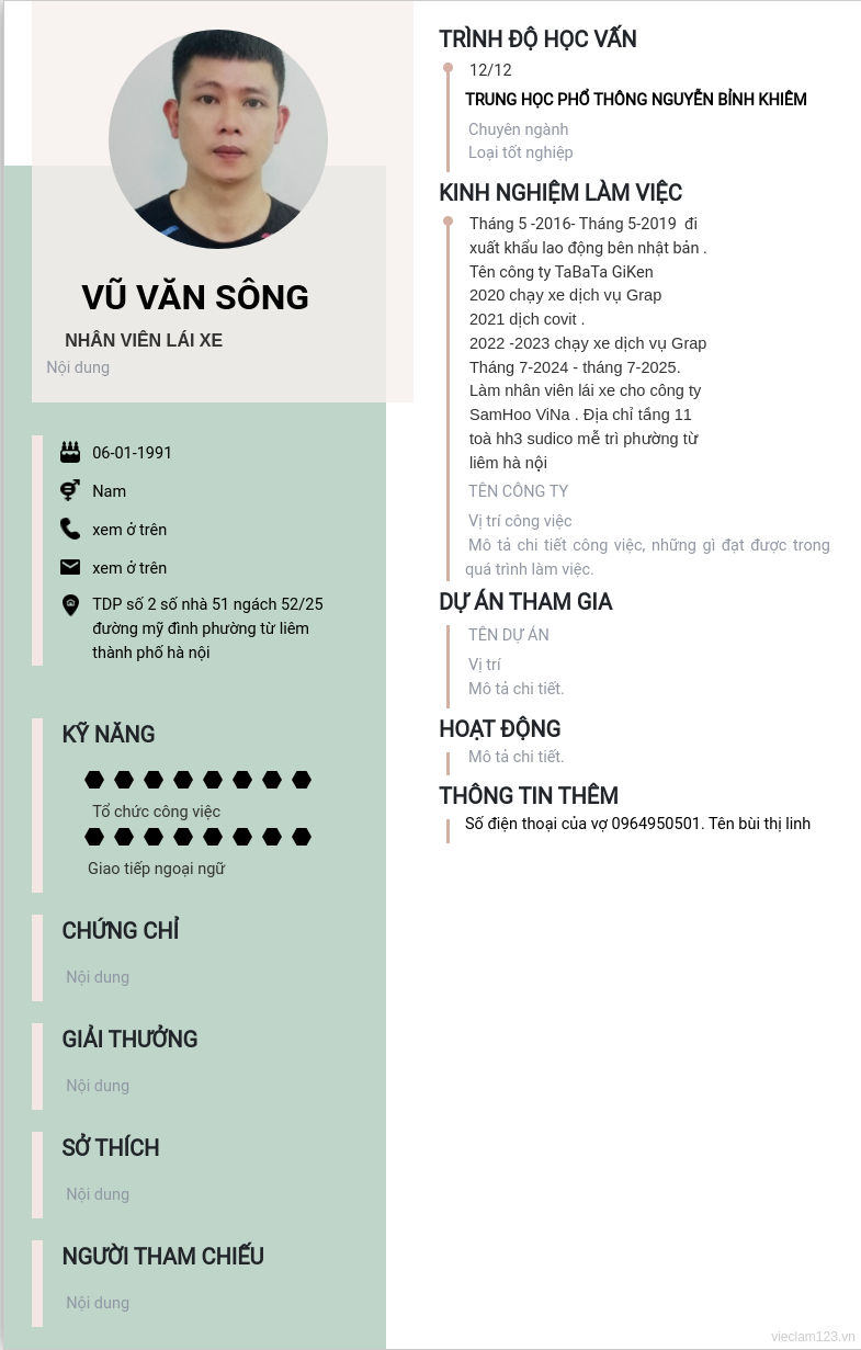 CV ứng viên