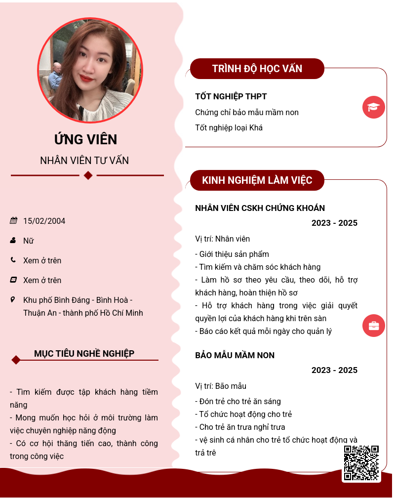 CV ứng viên