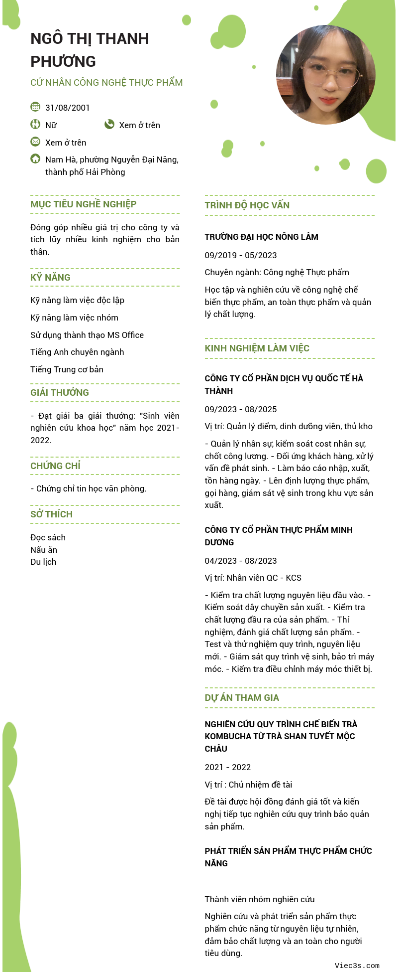 CV ứng viên