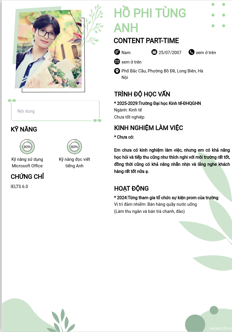 CV ứng viên