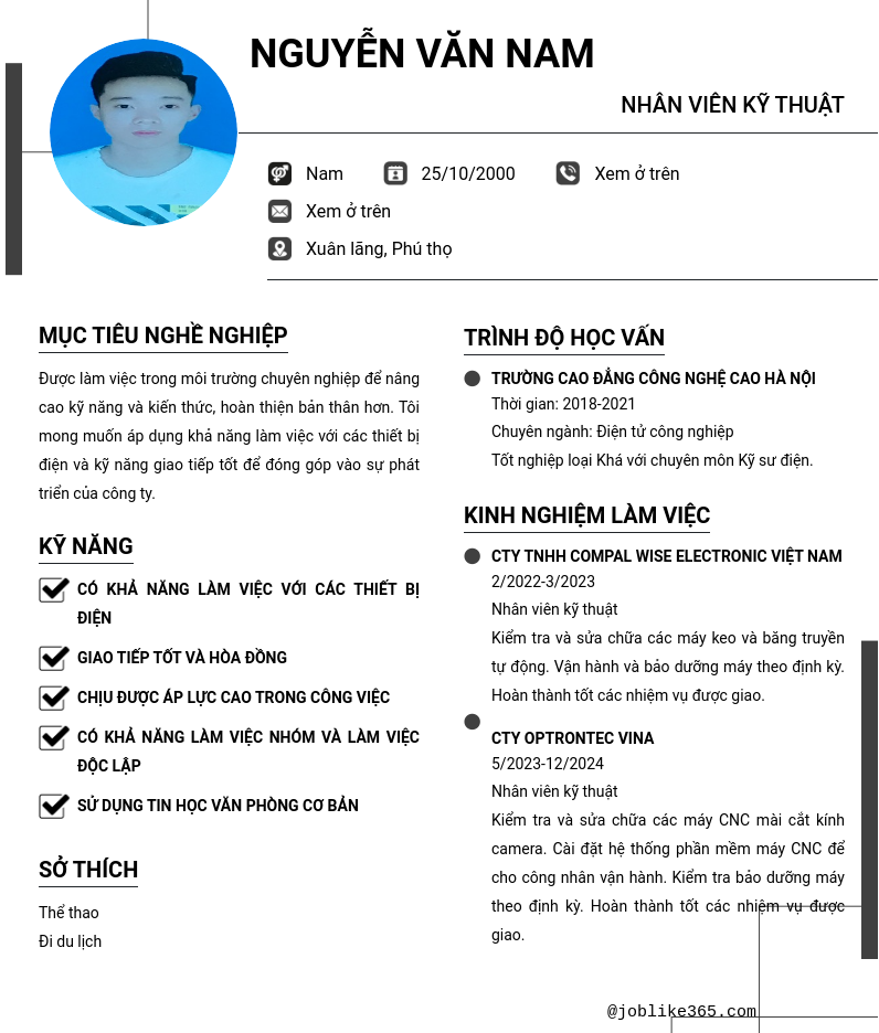 CV ứng viên
