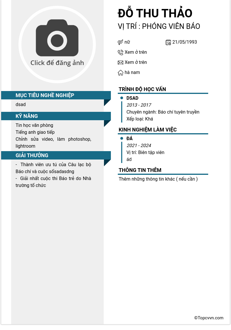 CV ứng viên