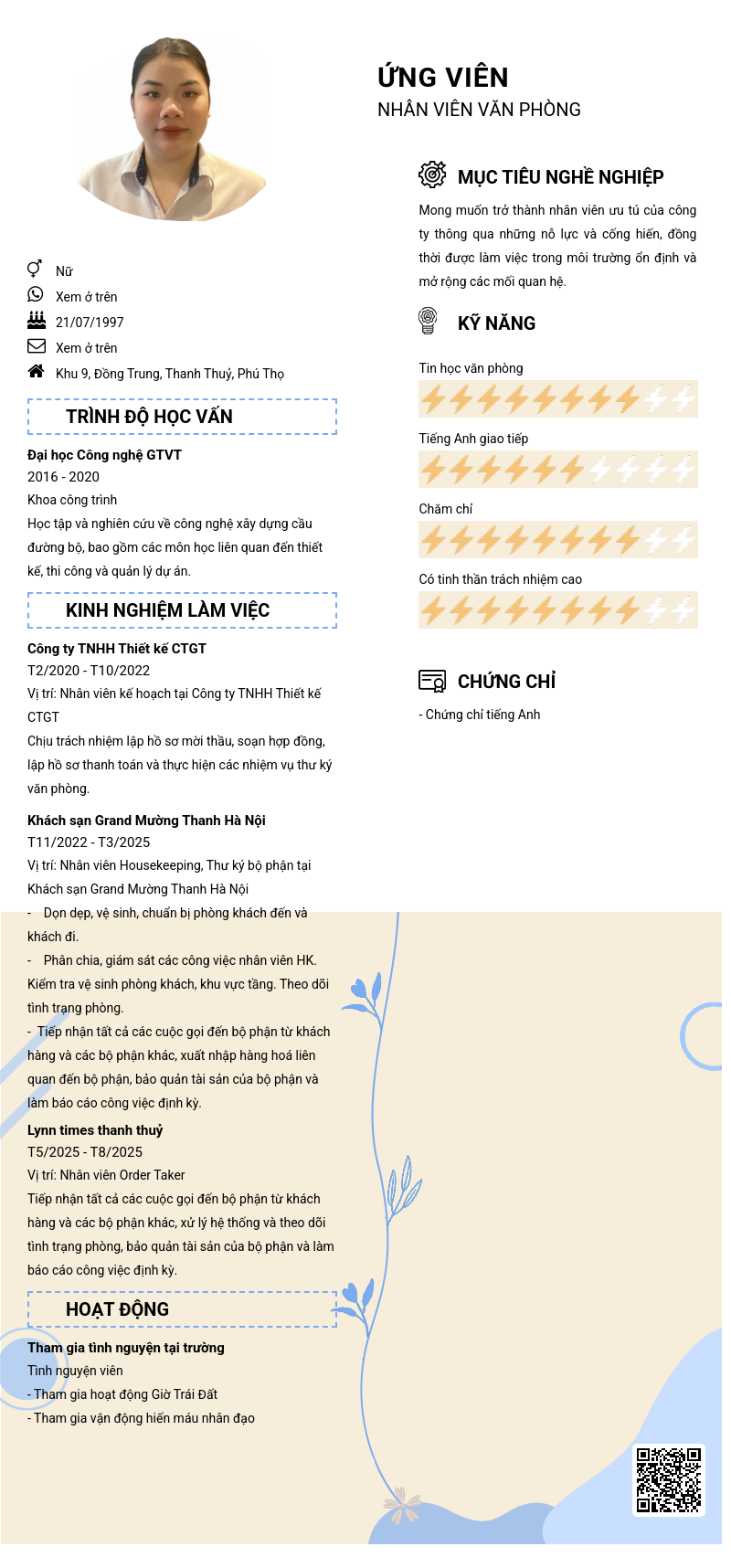 CV ứng viên