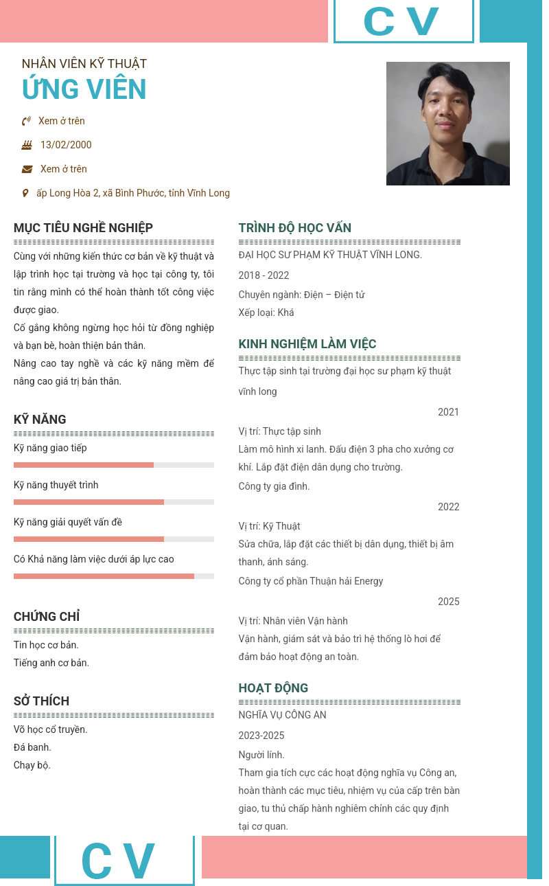 CV ứng viên