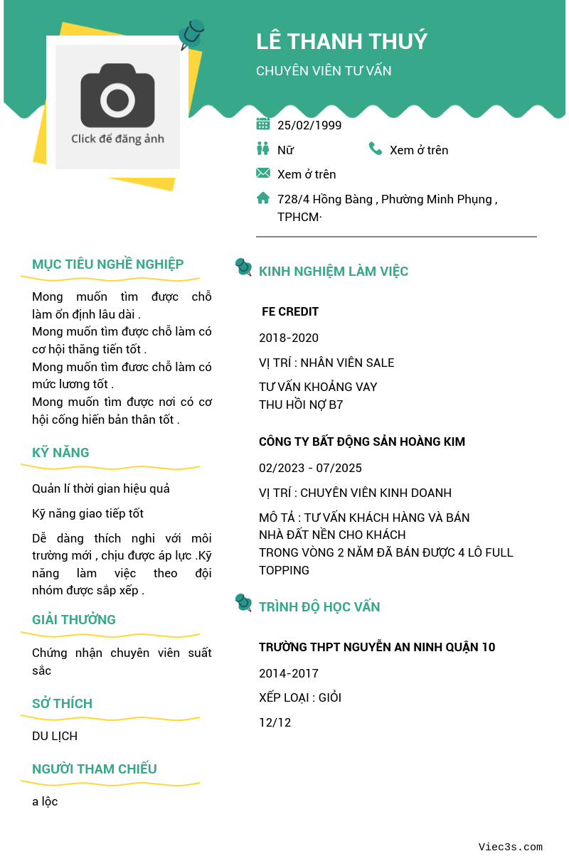 CV ứng viên