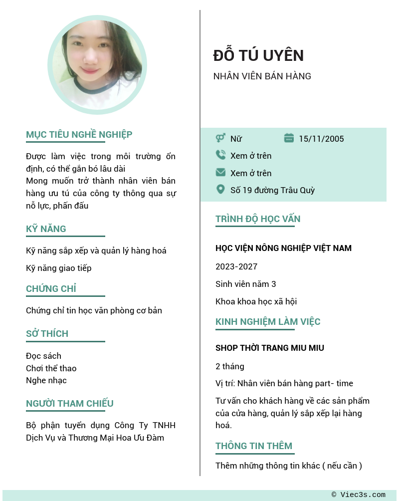 CV ứng viên