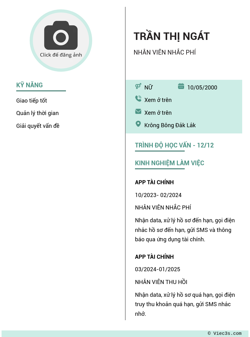 CV ứng viên